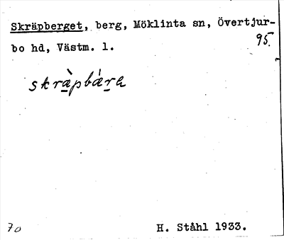 Bild på arkivkortet för arkivposten Skräpberget