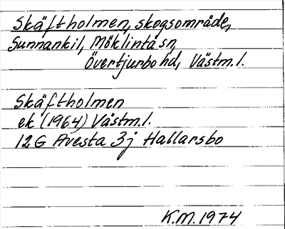 Bild på arkivkortet för arkivposten Skäftholmen