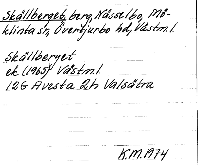 Bild på arkivkortet för arkivposten Skällberget
