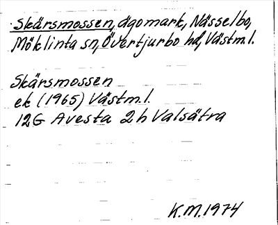 Bild på arkivkortet för arkivposten Skärsmossen