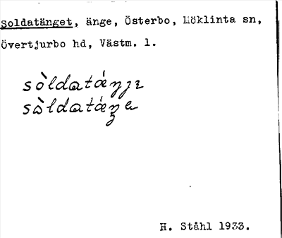 Bild på arkivkortet för arkivposten Soldatänget