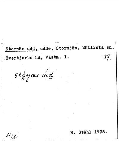 Bild på arkivkortet för arkivposten Stornäs udd