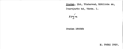 Bild på arkivkortet för arkivposten Sveden