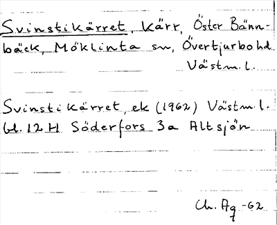 Bild på arkivkortet för arkivposten Svinstikärret