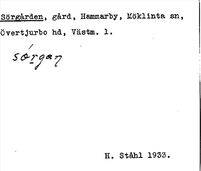 Bild på arkivkortet för arkivposten Sörgården
