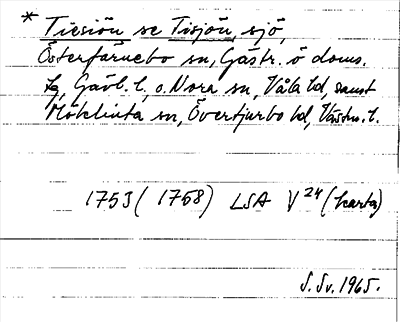 Bild på arkivkortet för arkivposten *Tiesiön, se Tisjön