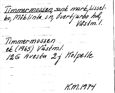 Bild på arkivkortet för arkivposten Timmermossen