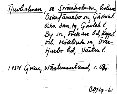 Bild på arkivkortet för arkivposten Tjuvholmen, se Strömholmen