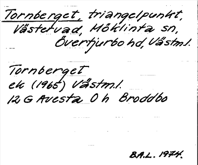 Bild på arkivkortet för arkivposten Tornberget
