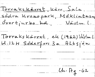Bild på arkivkortet för arkivposten Torrakskärret