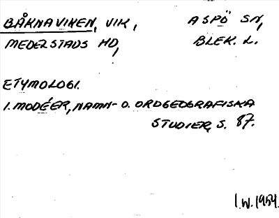 Bild på arkivkortet för arkivposten Båknaviken