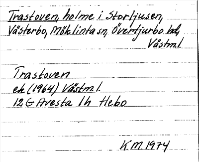 Bild på arkivkortet för arkivposten Trastoven