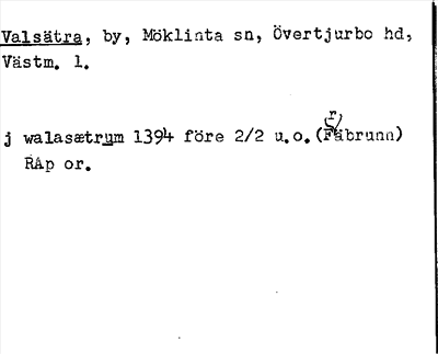 Bild på arkivkortet för arkivposten Valsätra