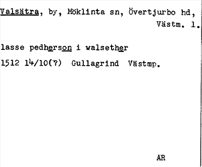 Bild på arkivkortet för arkivposten Valsätra
