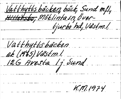 Bild på arkivkortet för arkivposten Vatthyttsbäcken