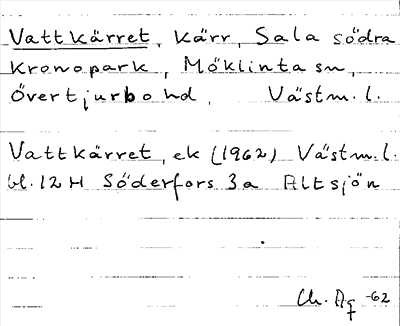 Bild på arkivkortet för arkivposten Vattkärret