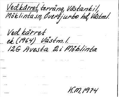 Bild på arkivkortet för arkivposten Vedkärret
