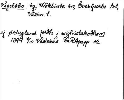 Bild på arkivkortet för arkivposten Vigelsbo