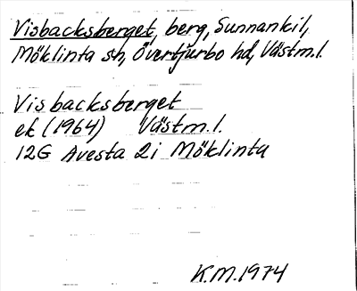 Bild på arkivkortet för arkivposten Visbacksberget