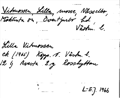 Bild på arkivkortet för arkivposten Vitmossen, Lilla