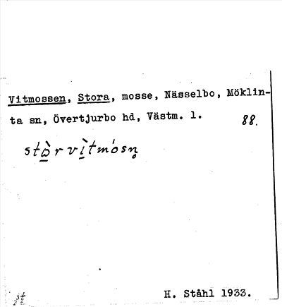 Bild på arkivkortet för arkivposten Vitmossen, Stora