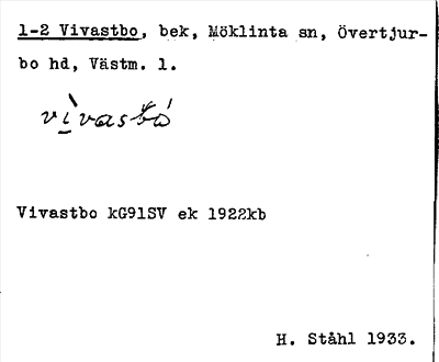 Bild på arkivkortet för arkivposten Vivastbo