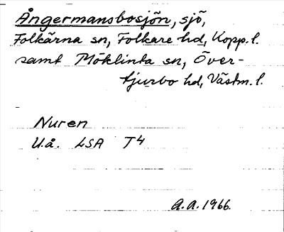Bild på arkivkortet för arkivposten Ångermansbosjön