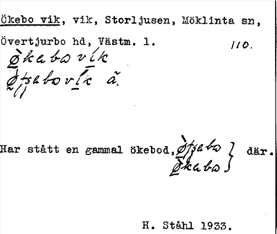 Bild på arkivkortet för arkivposten Ökebo vik