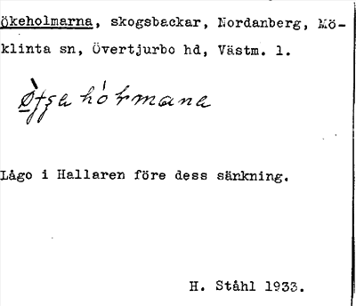 Bild på arkivkortet för arkivposten Ökeholmarna