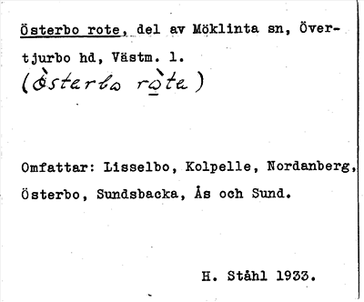 Bild på arkivkortet för arkivposten Österbo rote
