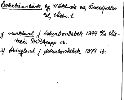 Bild på arkivkortet för arkivposten Österbännbäck
