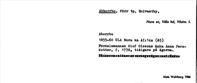 Bild på arkivkortet för arkivposten Abborrbo