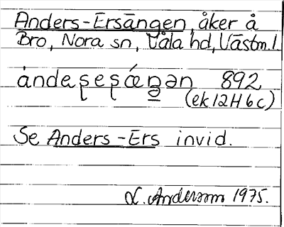 Bild på arkivkortet för arkivposten Anders-Ersängen