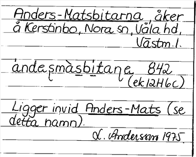 Bild på arkivkortet för arkivposten Anders-Matsbitarna