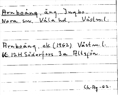 Bild på arkivkortet för arkivposten Arnboäng