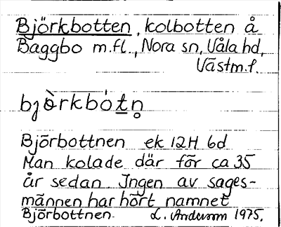 Bild på arkivkortet för arkivposten Björkbotten