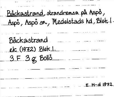 Bild på arkivkortet för arkivposten Bäckastrand
