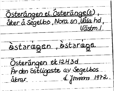 Bild på arkivkortet för arkivposten Österängen el. Österänge(t)