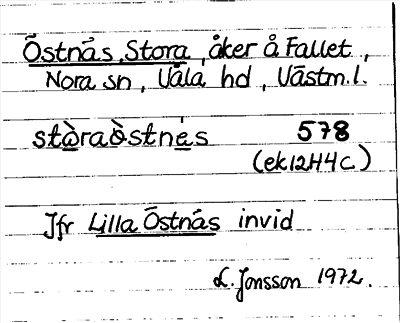 Bild på arkivkortet för arkivposten Östnäs, Stora