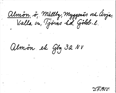 Bild på arkivkortet för arkivposten Almön