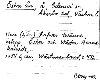 Bild på arkivkortet för arkivposten Östra ån