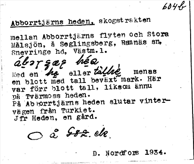 Bild på arkivkortet för arkivposten Abborrtjärns heden