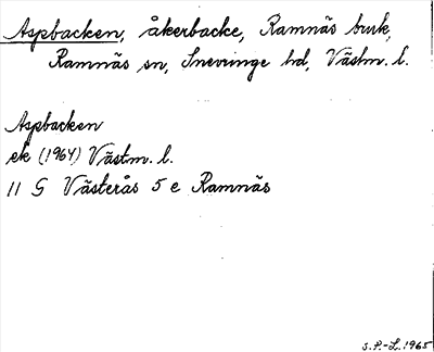 Bild på arkivkortet för arkivposten Aspbacken