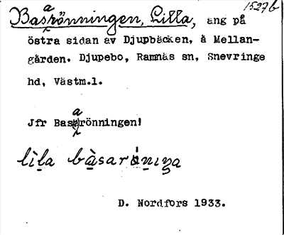 Bild på arkivkortet för arkivposten Basarönningen, Lilla