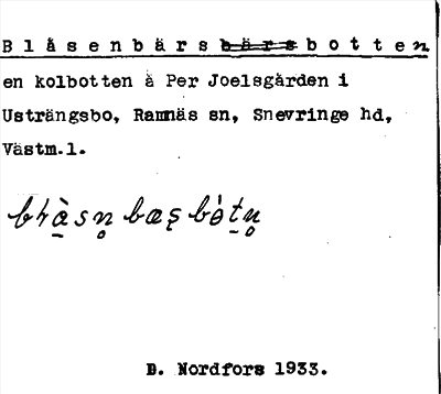 Bild på arkivkortet för arkivposten Blåsenbärsbotten