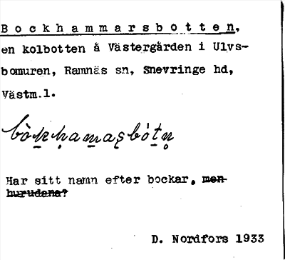 Bild på arkivkortet för arkivposten Bockhammarsbotten