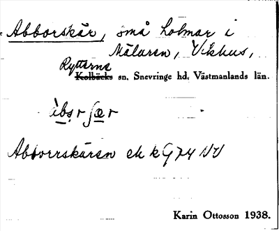 Bild på arkivkortet för arkivposten Abborskär