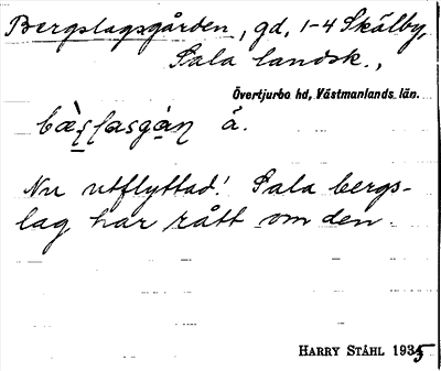 Bild på arkivkortet för arkivposten Bergslagsgården