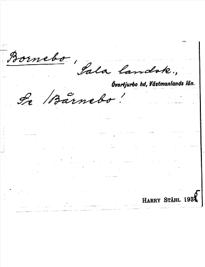 Bild på arkivkortet för arkivposten Bornebo, se 1 Bårnebo