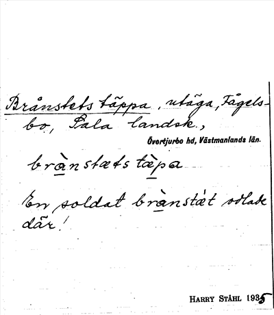 Bild på arkivkortet för arkivposten Brånstets täppa